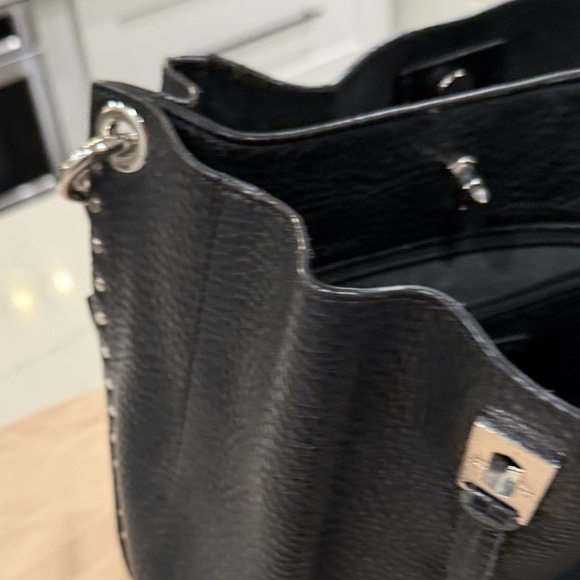 Elegant Rebecca Minkoff Black Leather Shoulder Bag - Picture 6 of 9